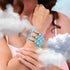 Blaue Orchidee | 925er Sterlingsilber | Glühwürmchen-Glasblütenarmband